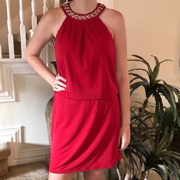 WH/BM Red Cocktail Dress SZ XS. 💋💋💃🏻💃🏻🔥🔥 - Picture 1 of 7
